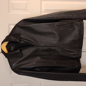 Mens black leather jacket